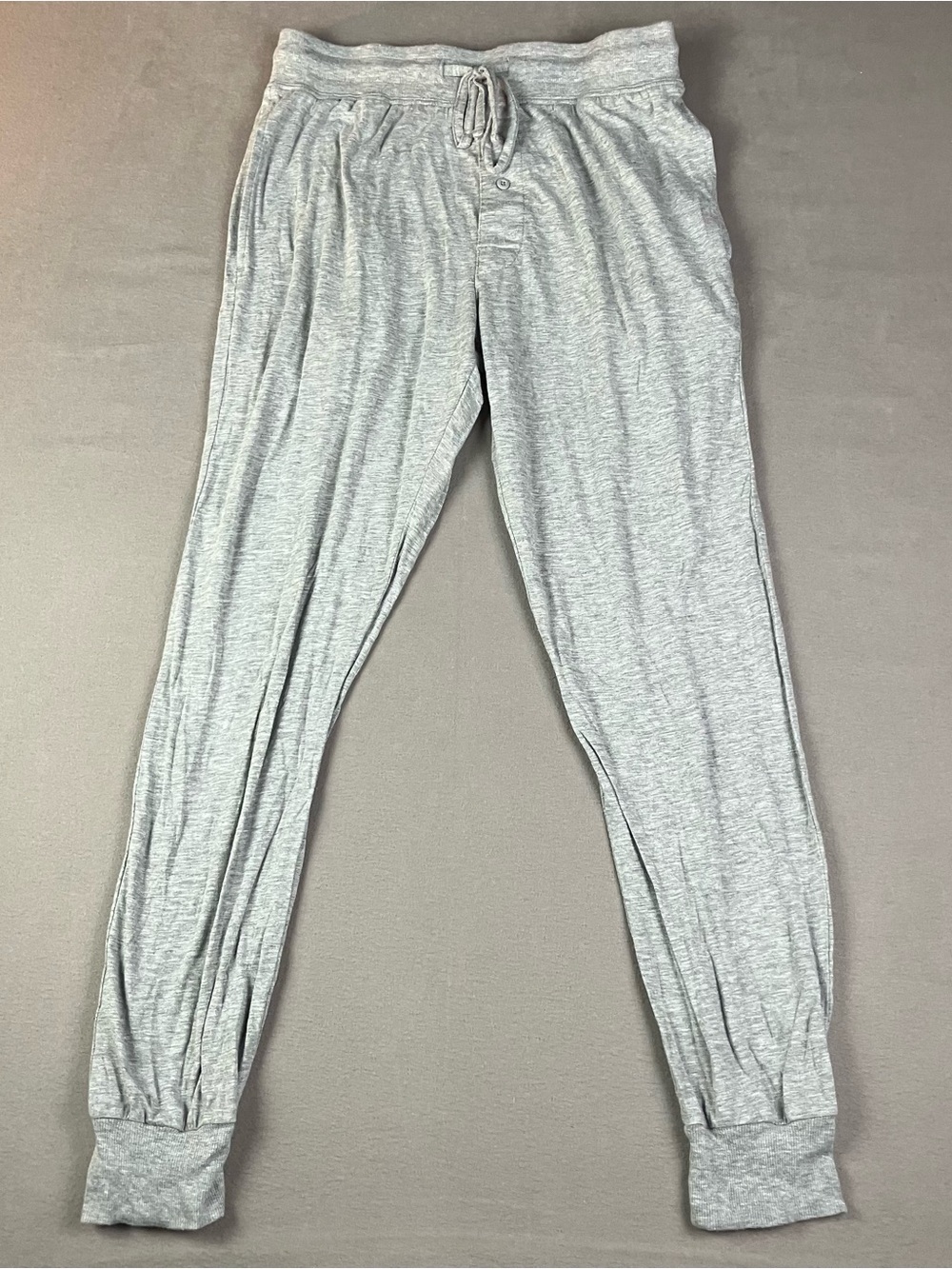 Brooks Brothers Men’s Size M Sleepwear Jogger Sweatpants Gray Button Fly. In goo
